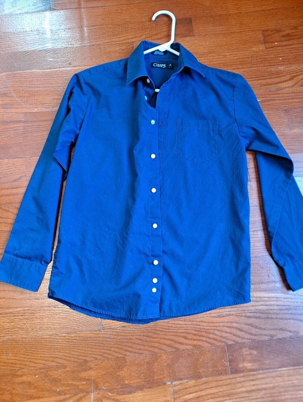 Chaps Men's Button-Down Dress Shirt in Deep Blue